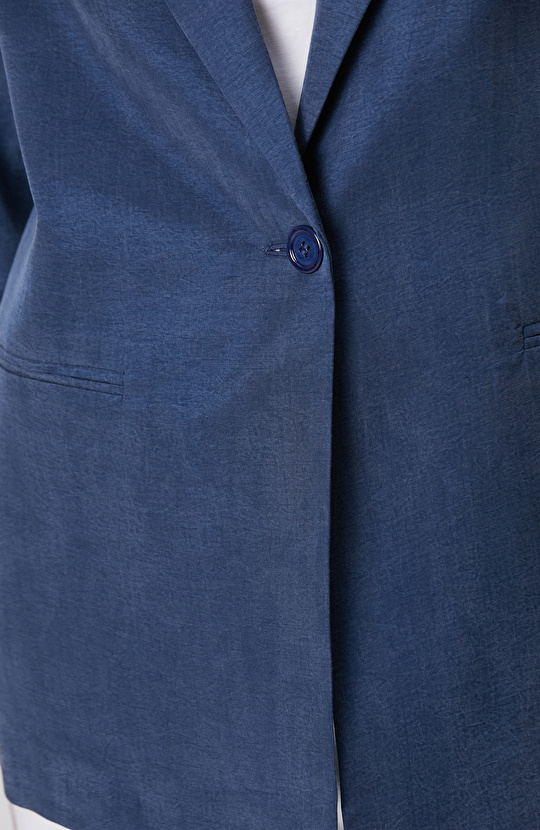 İndigo Yarım Astarlı Ceket