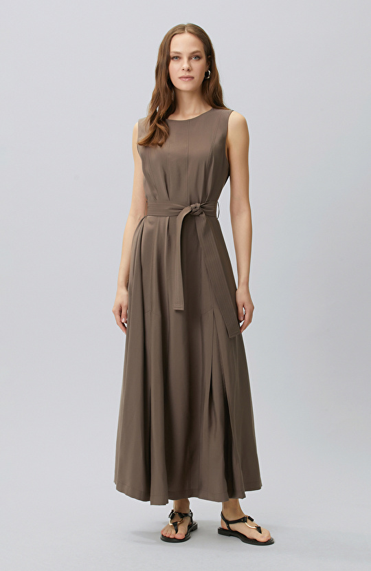 Brown Belted Dress