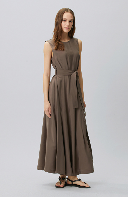 Brown Belted Dress