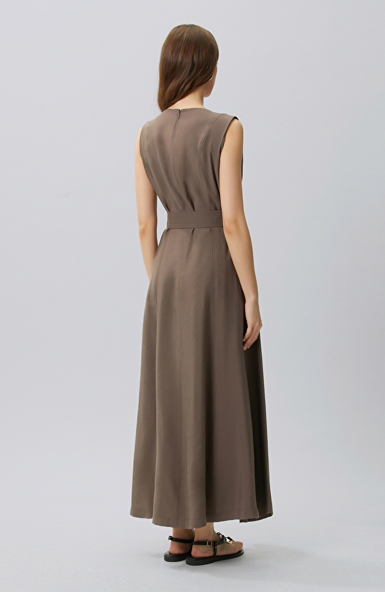 Brown Belted Dress