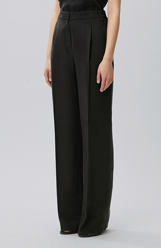 Black Pleated Palazzo Trousers