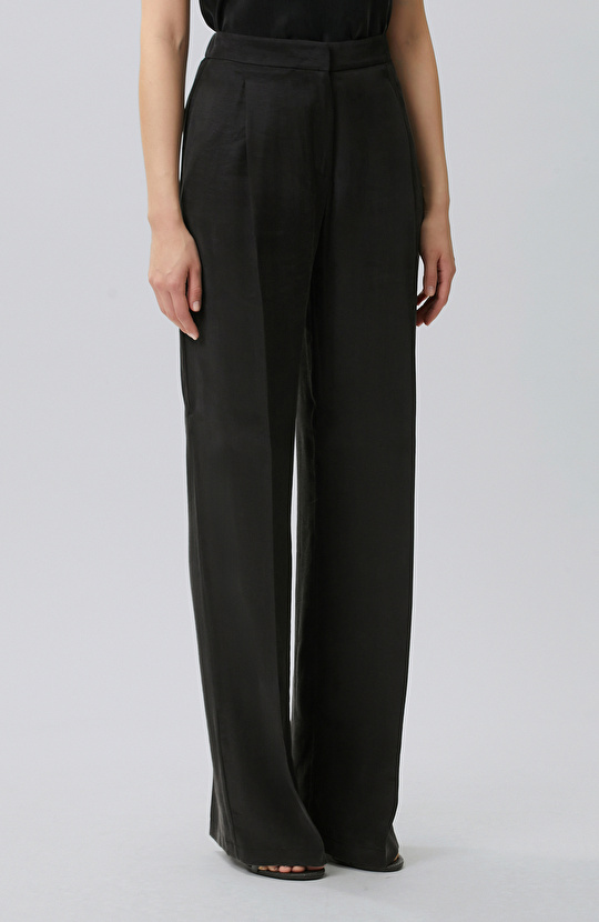 Black Pleated Palazzo Trousers