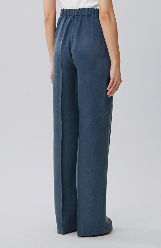 Indigo Pleated Palazzo Pants
