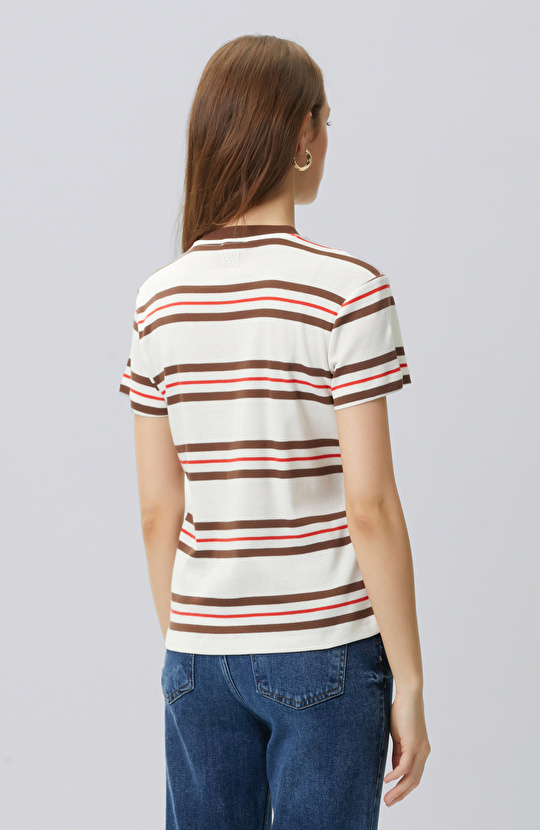 Çok Renkli Çizgili T-shirt