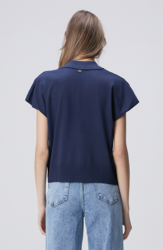 Lacivert Polo Yaka Basic Kazak