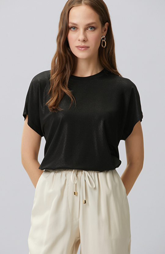 Black Foil Printed T-shirt