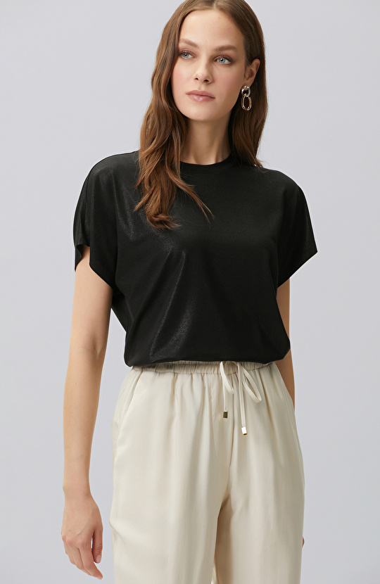 Black Foil Printed T-shirt