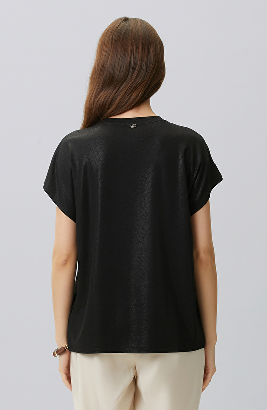 Black Foil Printed T-shirt