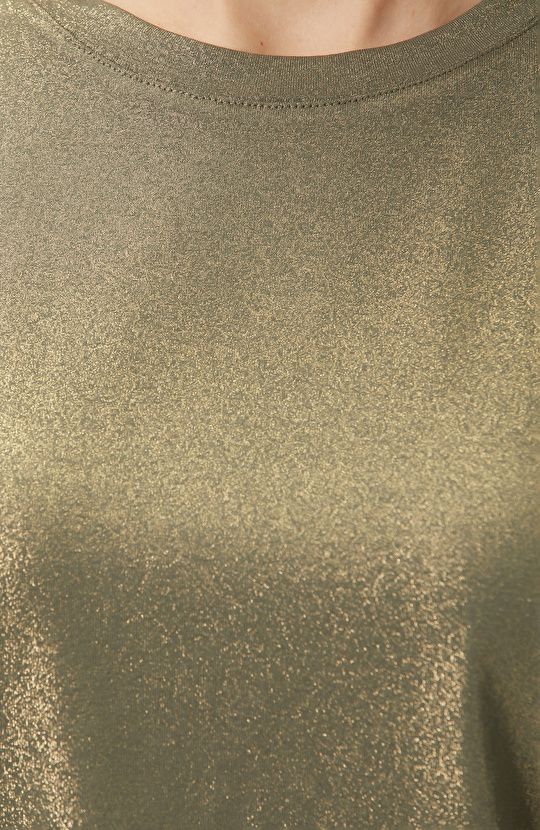 Haki Varak Baskılı T-shirt