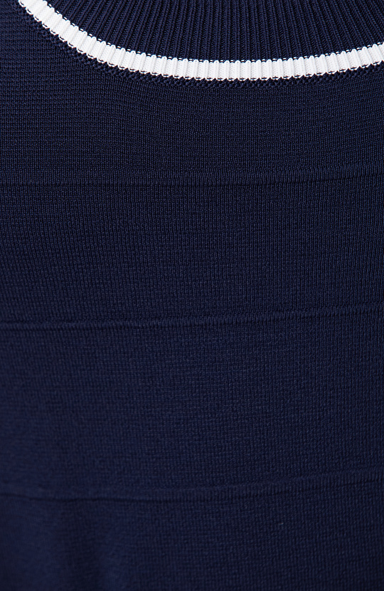 Lacivert Örgü Jakarlı Rayon Kazak