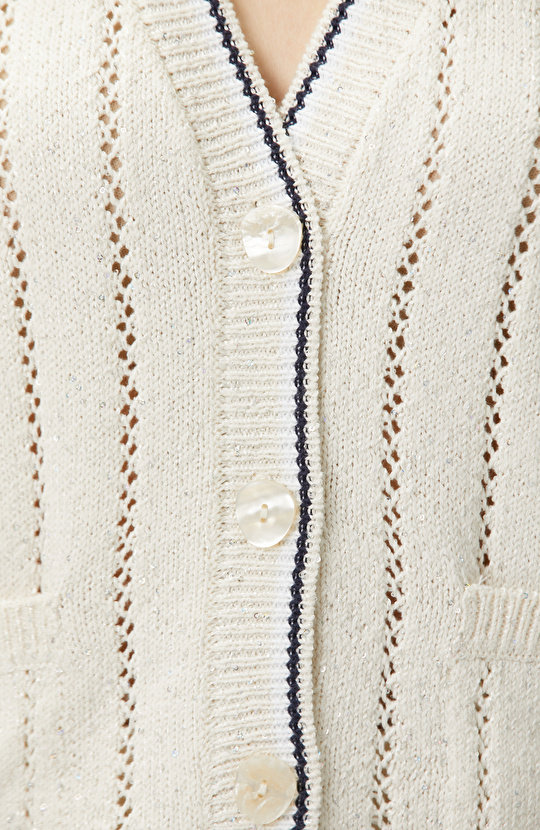 Stone Openwork Knit Knitwear Vest