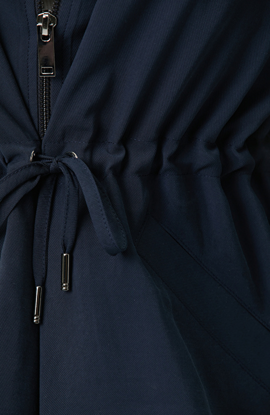 Lacivert Açık Kruvaze Kol Ucu Desenli Ceket