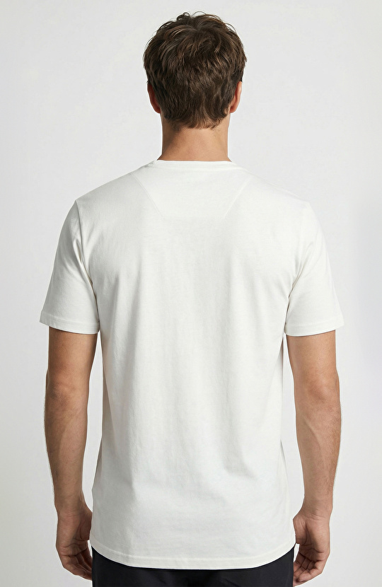 Ekru Pike Desen Basic T-shirt