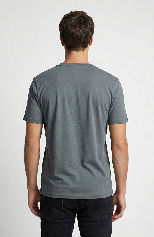 Antrasit Pike Desen Basic T-shirt