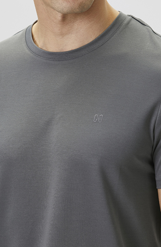 Antrasit Pike Desen Basic T-shirt