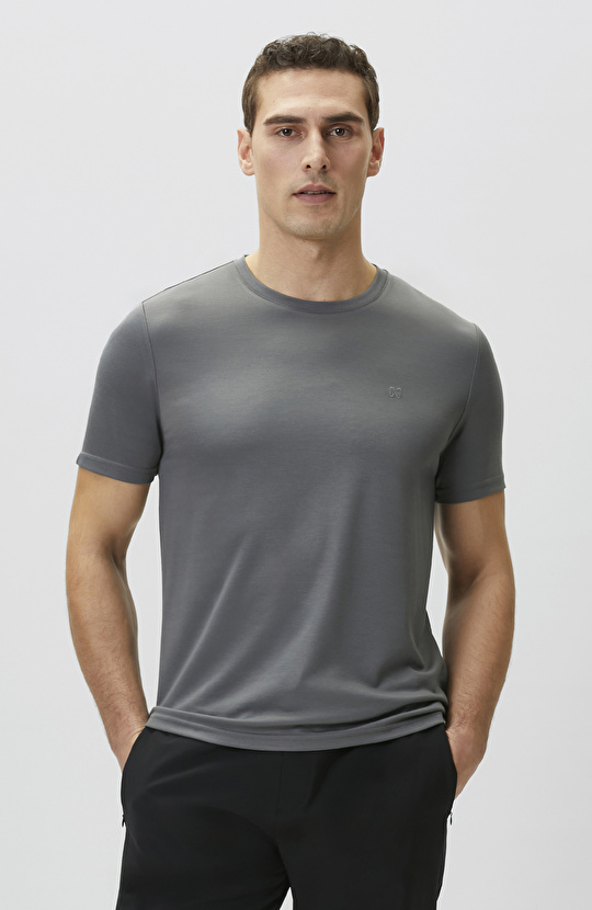 Antrasit Pike Desen Basic T-shirt
