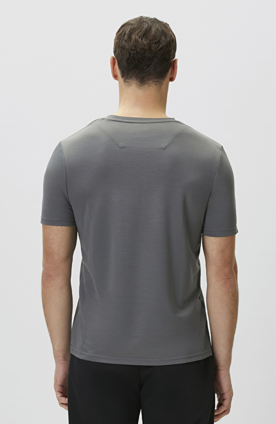 Antrasit Pike Desen Basic T-shirt