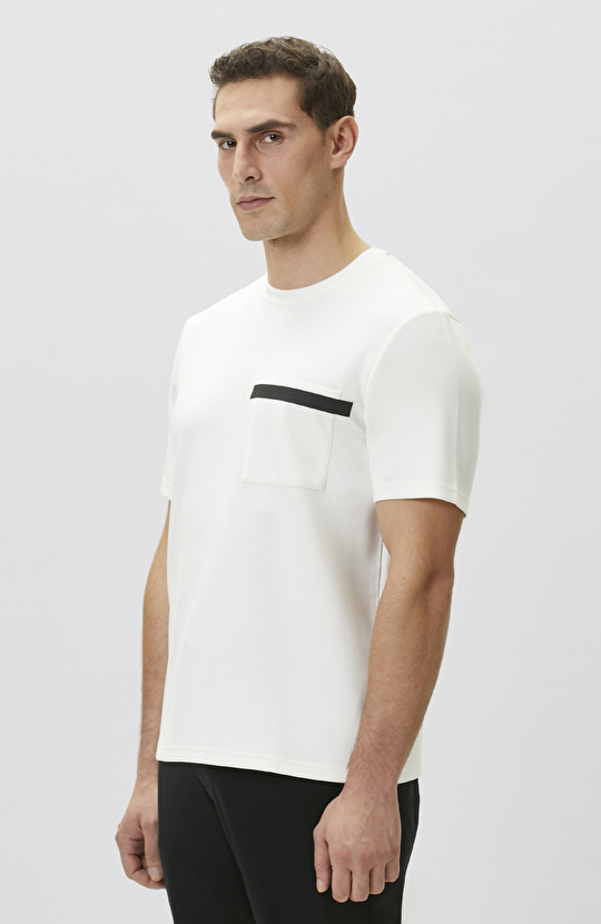 Ekru Baskı Detaylı T-shirt