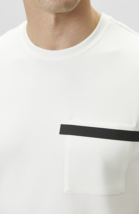 Ekru Baskı Detaylı T-shirt