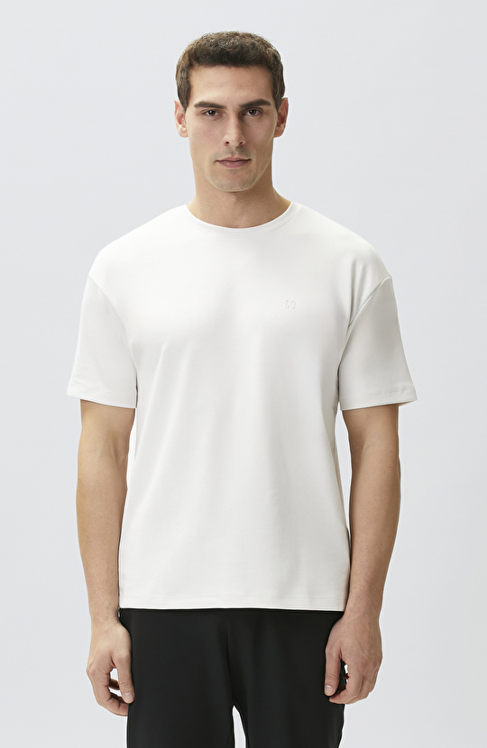 Comfort Fit Basic Kırık Beyaz T-shirt