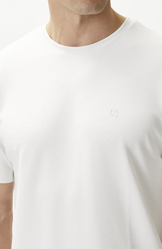 Comfort Fit Basic Kırık Beyaz T-shirt