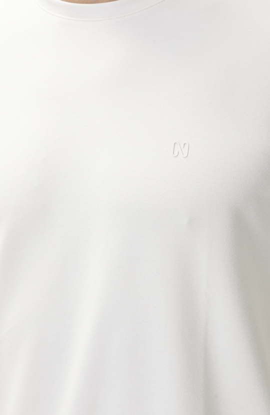 Comfort Fit Basic Kırık Beyaz T-shirt