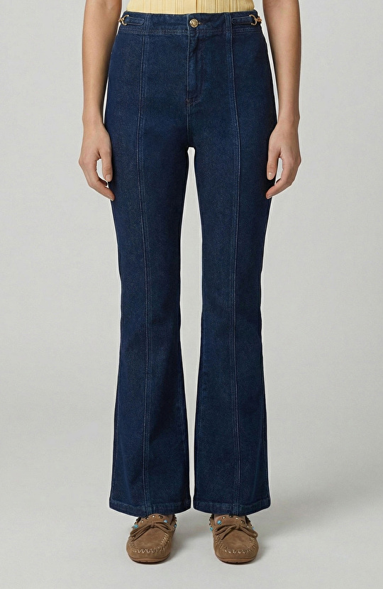 Lacivert Raw Denim Pantolon