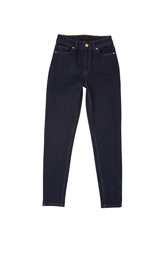 Navy Blue Raw Denim Trousers