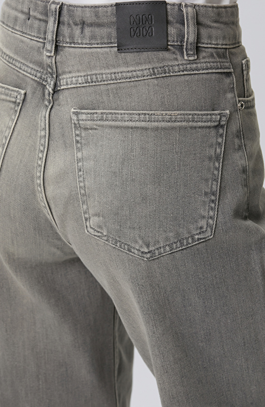 Koyu Gri Wide Leg Denim Pantolon