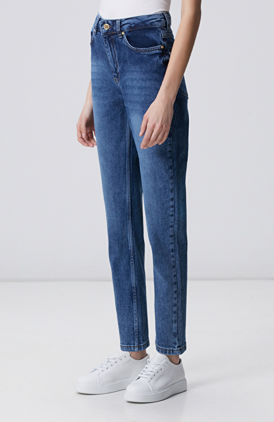 Mom Fit Mavi Denim Pantolon