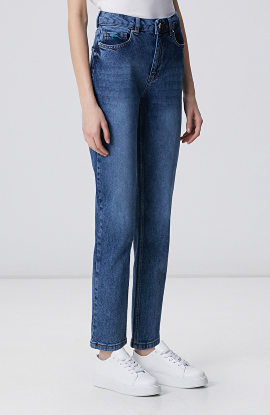 Mom Fit Mavi Denim Pantolon