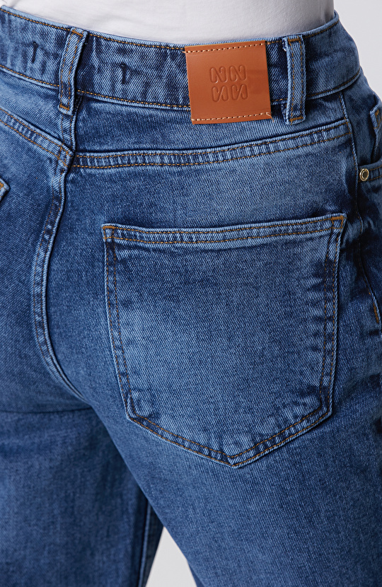 Mom Fit Mavi Denim Pantolon