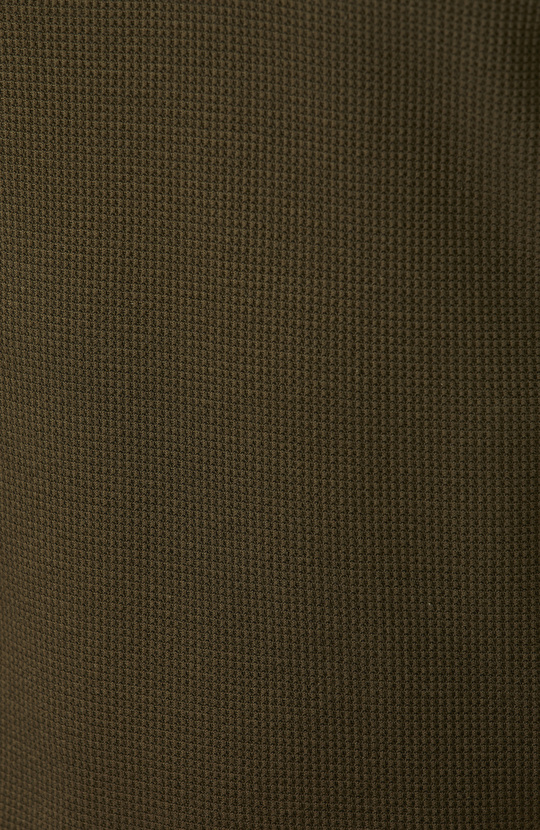 Slim Fit Khaki Polo Neck Waffle T-shirt
