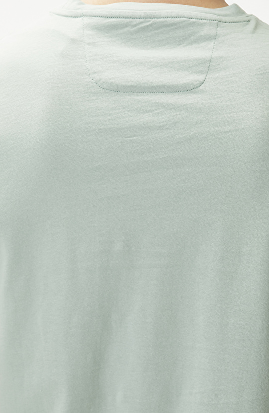 Comfort Fit Mint Göğüs Baskı Detaylı T-shirt