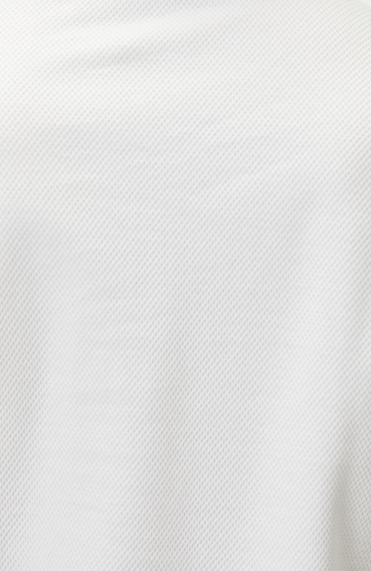 Slim Fit White Polo Neck Jacquard Pique T-shirt