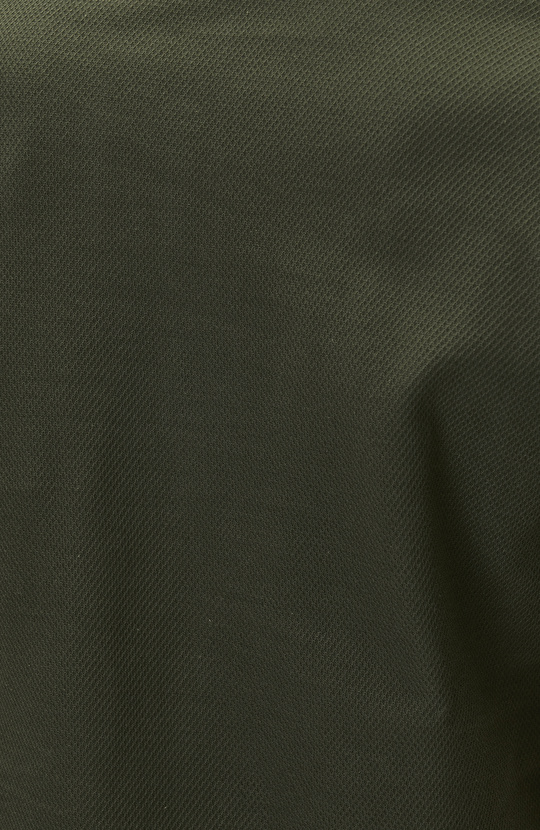 Slim Fit Khaki Polo Neck Jacquard Pique T-shirt