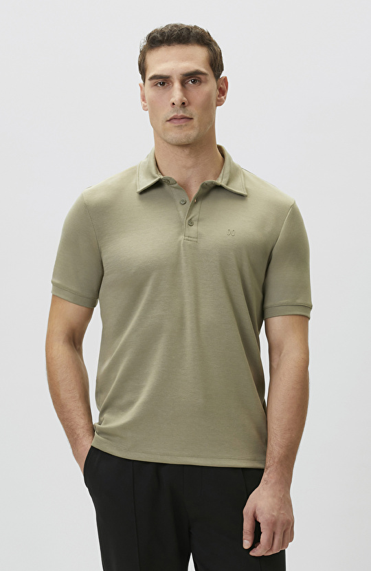 Haki Basic Modal Polo T-shirt