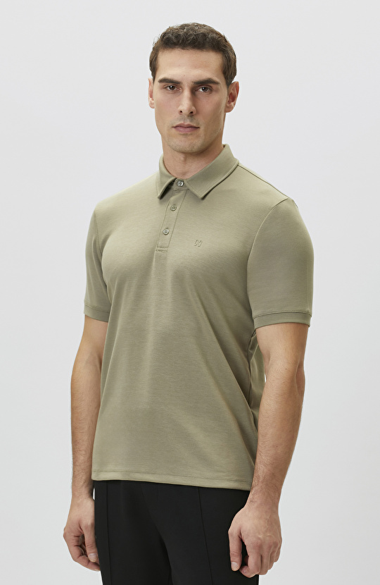 Haki Basic Modal Polo T-shirt