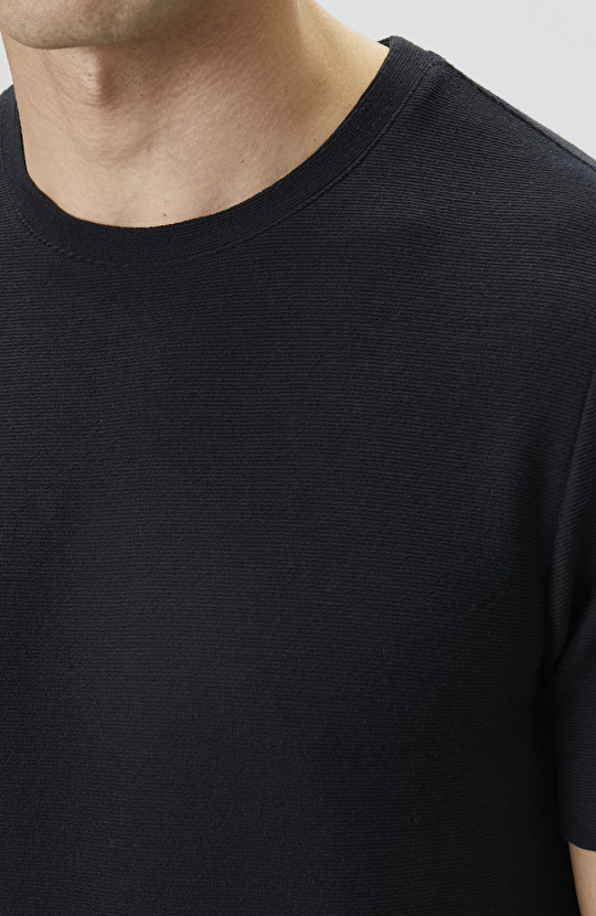 Lacivert Jakarlı T-shirt