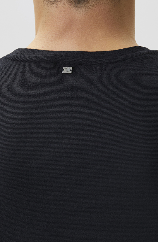 Lacivert Jakarlı T-shirt