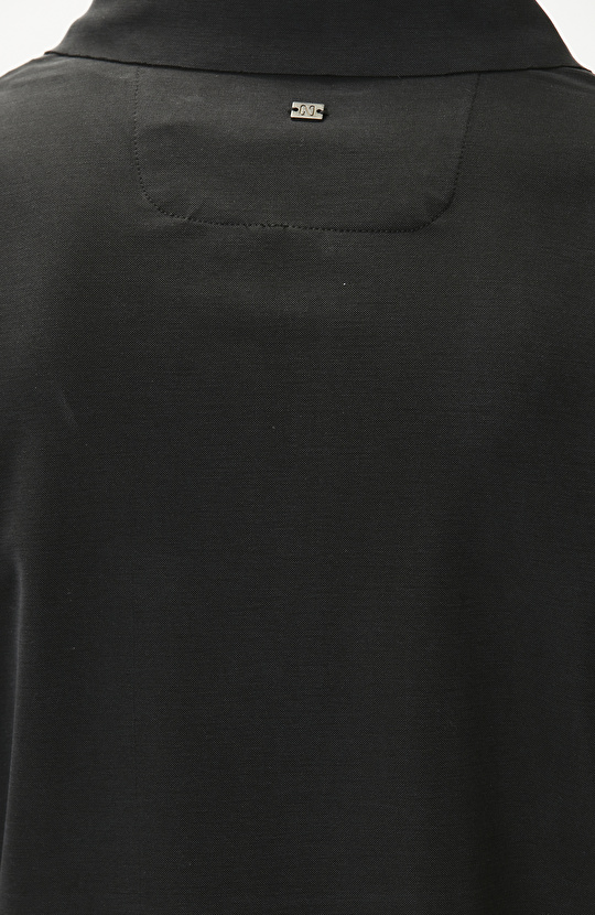 Siyah Fermuarlı Cupro Modal T-shirt