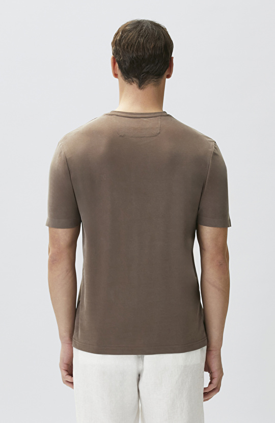 Kahverengi Cupro Teknik T-shirt