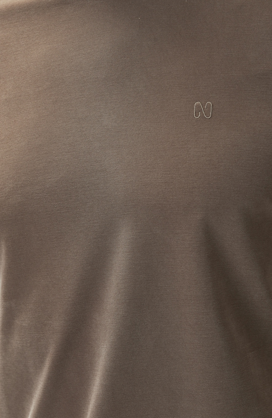 Kahverengi Cupro Teknik T-shirt