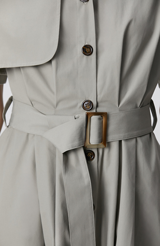 Açık Haki Midi Elbise