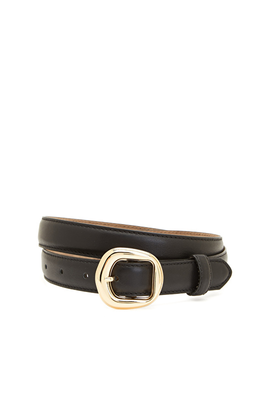 Siyah Kadın Deri Kemer