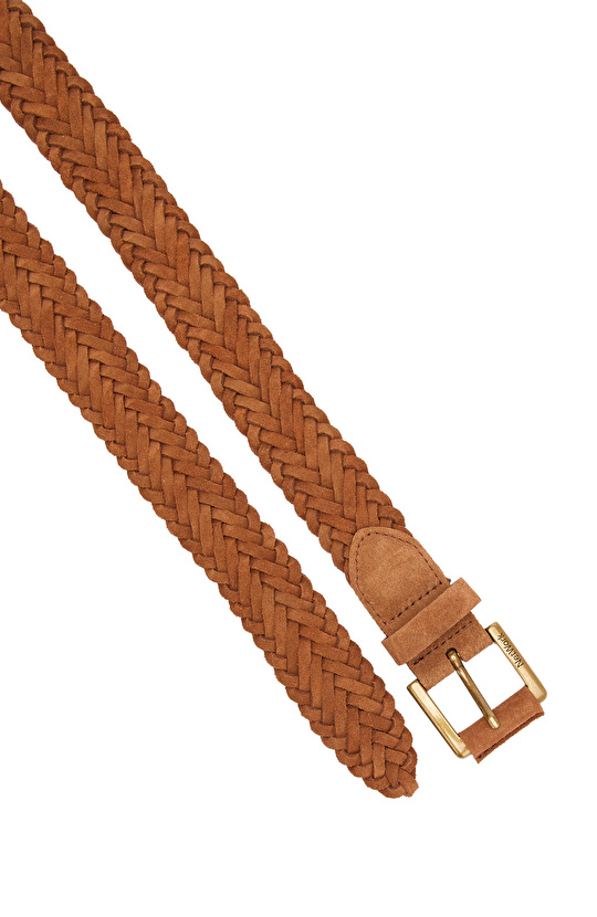 Camel Örgü Erkek Süet Kemer