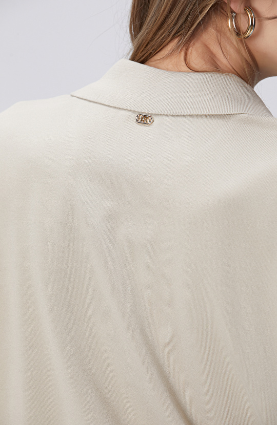 Vizon Polo Yaka Düğmesiz Kısa Kol Basic Kazak