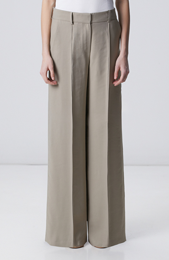 Vizon Nervür Detaylı Geniş Paça Pantolon