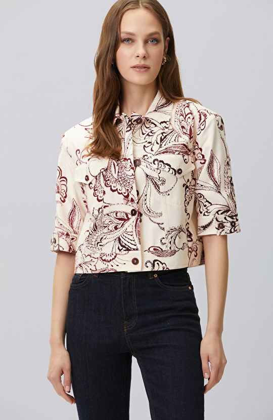 Cherry Paisley Patterned Jacket