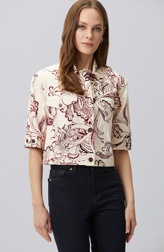 Cherry Paisley Patterned Jacket